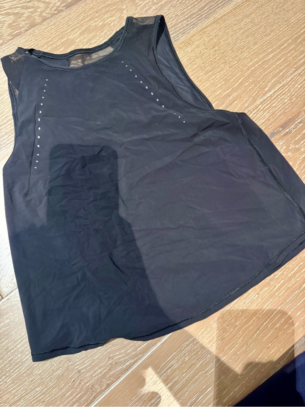 lululemon athletica Sculpt Cropped Black Sleeveless Mesh-Back Tank - Picture 3 of 5